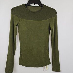 OGL NWT Brami Womens XS Olive Green Mesh Top Fairy Goth Core Basic Comfort
